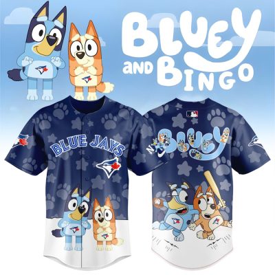 Blue Jays Kids Jersey: Cute Bluey & Bingo Design - Perfect Gift For Little Fans!