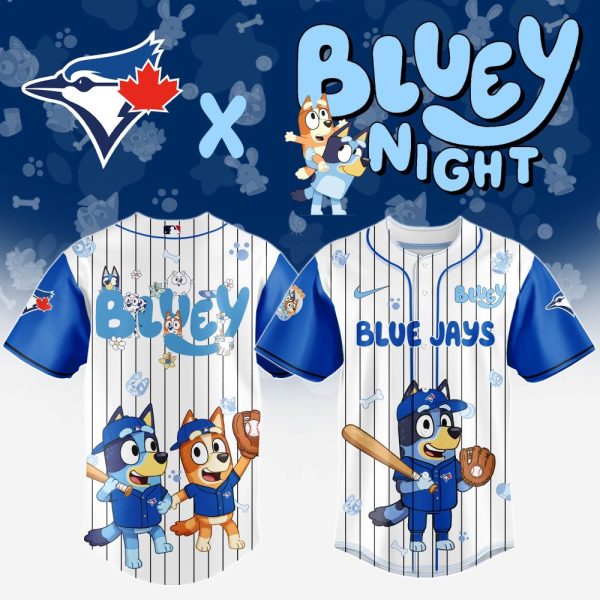 Limited Edition Bluey X Blue Jays Kids' Baseball Jersey - Fun & Sporty Design!