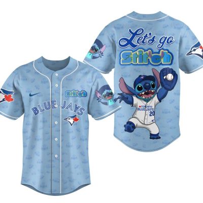 Stitch Blue Jays Baseball Jersey - Fun Cartoon Sportswear For Fans