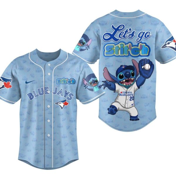 Stitch Blue Jays Baseball Jersey - Fun Cartoon Sportswear For Fans