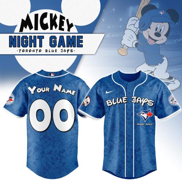 Custom Mickey Mouse Toronto Blue Jays Jersey - Personalized Baseball Shirt