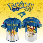 Custom Blue Jays Pokémon Night Jersey - Pikachu Baseball Design, Personalize Your Name!