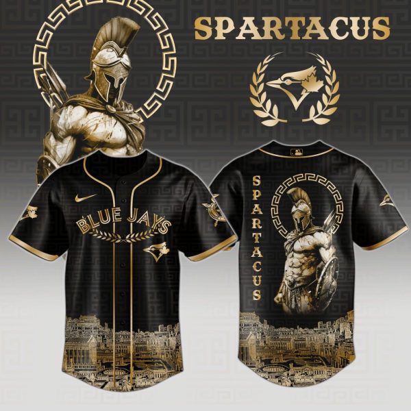 Spartacus Warrior Baseball Jersey – Black & Gold Blue Jays Design, Limited Edition