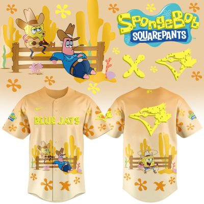 Limited Edition Spongebob X Blue Jays Cowboy Jersey – Fun & Stylish Sportswear!