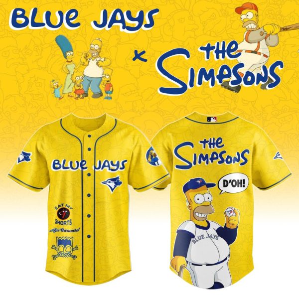 Limited Edition Blue Jays X The Simpsons Jersey – Vibrant Yellow, Iconic Design, Perfect For Fans!