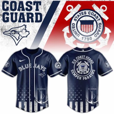 Stylish Blue Jays Coast Guard Jersey - Patriotic Design, Perfect For Fans!