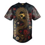 Limited Edition Yakuza X Blue Jays Dragon & Oni Baseball Jersey - Bold & Stylish Design