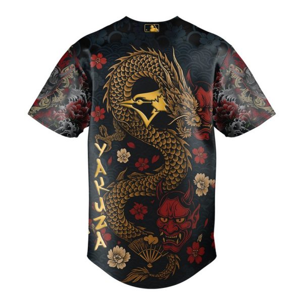 Limited Edition Yakuza X Blue Jays Dragon & Oni Baseball Jersey - Bold & Stylish Design