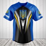 Customizable Ukraine Flag Baseball Jersey - Personalized Name & Number - Vibrant Blue Design