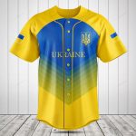 Men'S Ukraine Baseball Jersey - Blue & Yellow - National Pride Sportswear Top