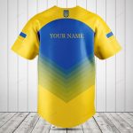 Men'S Ukraine Baseball Jersey - Blue & Yellow - National Pride Sportswear Top