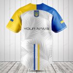 Ukraine Baseball Jersey - Stylish Blue & Yellow Palm Print Sportswear
