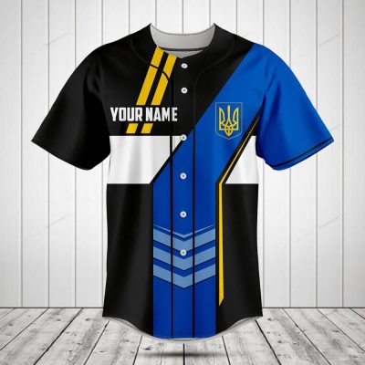 Customizable Black & Blue Baseball Jersey – Add Your Name & Unique Style!