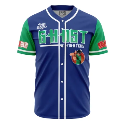 Yu Yu Hakusho Ghost Fighters Anime Baseball Jersey - Vibrant Blue & Green Design