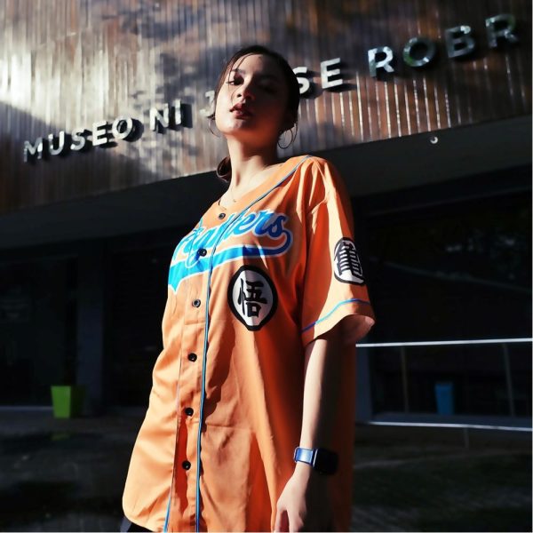 Anime-Inspired Z Fighters Baseball Jersey - Bold Orange & Blue Design For Fans