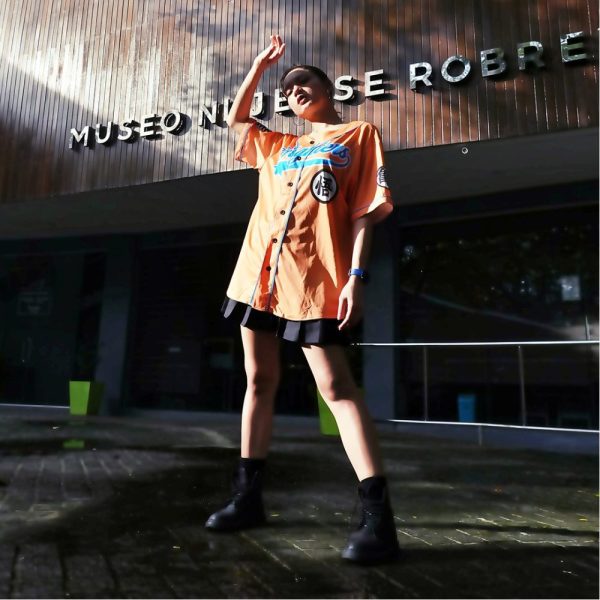 Anime-Inspired Z Fighters Baseball Jersey - Bold Orange & Blue Design For Fans