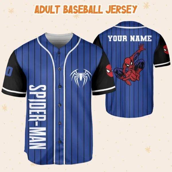 Custom Spider-Man Baseball Jersey - Personalized Name & Number For Kids/Youth/Adults