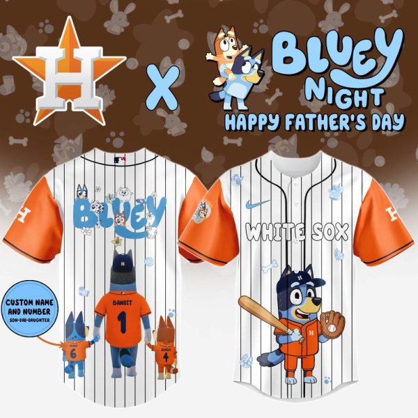 Houston Astros Mlb X Bluey And Bingo Special Edition Custom Baseball Jersey