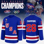 U.S. 2026 Olympic Milano Cortina Men’S Team Championship Blue Hockey Jersey