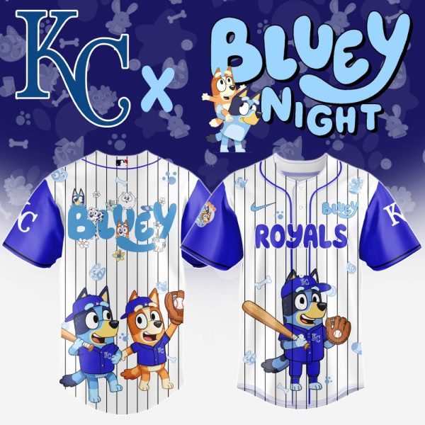 Kansas City Royals Mlb X Bluey And Bingo Special Edition Custom Baseball Jersey