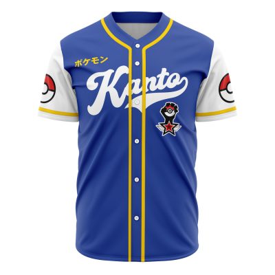 Limited Edition Blue Kanto Baseball Jersey - Pokémon Fans' Must-Have Apparel!