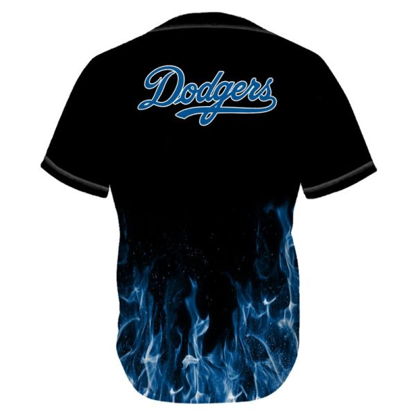 Los Angeles Dodgers Blue Flame Baseball Jersey