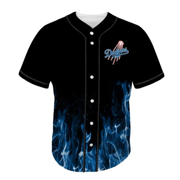 Los Angeles Dodgers Blue Flame Baseball Jersey