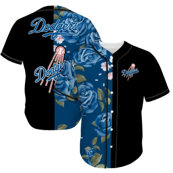 Los Angeles Dodgers Blue Rose Split Baseball Jersey