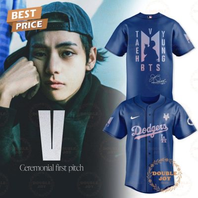 Los Angeles Dodgers X Kim Tae-Hyung V95 Blue Editions Baseball Jersey