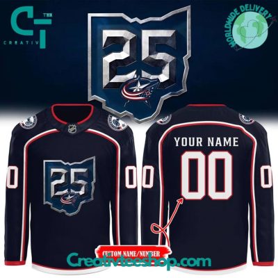 Columbus Blue Jackets 25Th Anniversary Season Custom Jersey