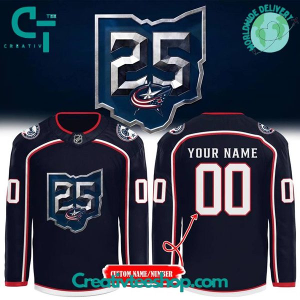Columbus Blue Jackets 25Th Anniversary Season Custom Jersey