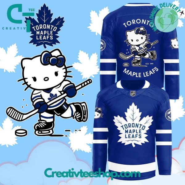 Toronto Maple Leafs X Hello Kitty 50Th Anniversary Blue Hockey Jersey