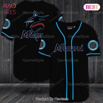 Miami Baseball Jersey - Stylish Black & Blue Team Apparel For Fans