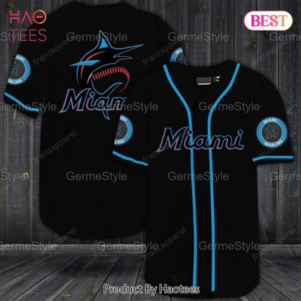 Miami Baseball Jersey - Stylish Black & Blue Team Apparel For Fans