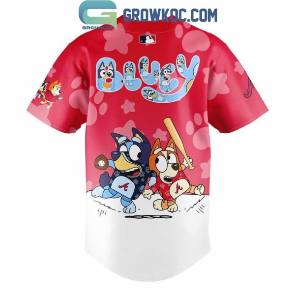 Bluey & Bingo Braves Jersey - Fun Cartoon Baseball Shirt For Kids & Fans