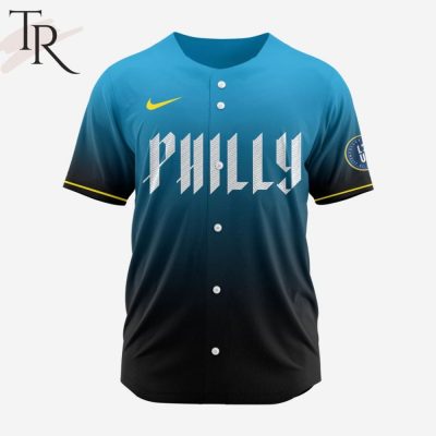 Stylish Philly Baseball Jersey - Blue & Black Gradient, Comfortable Fit, Unisex Design, Perfect Gift For Fans - Limited Edition