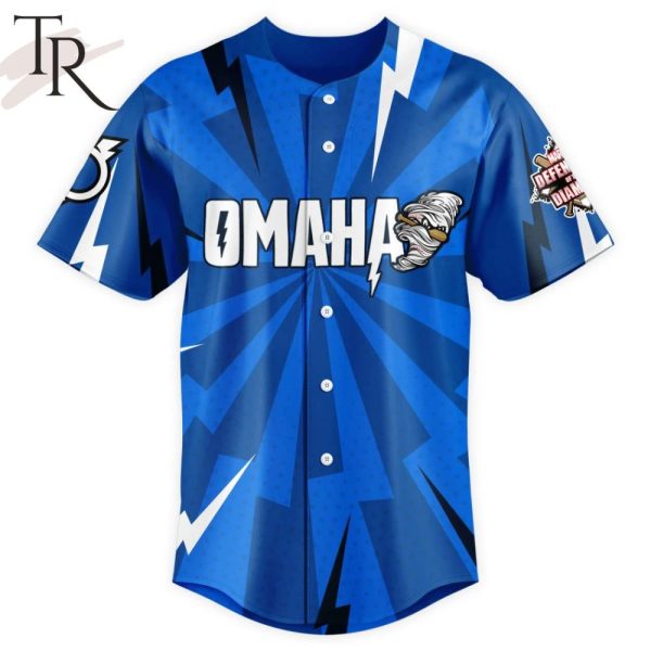 Vibrant Blue Omaha Jersey – Stylish Lightning Design For Sports Fans