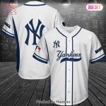 Stylish Ny Yankees Baseball Jersey - Classic White & Blue, Perfect For Fans!