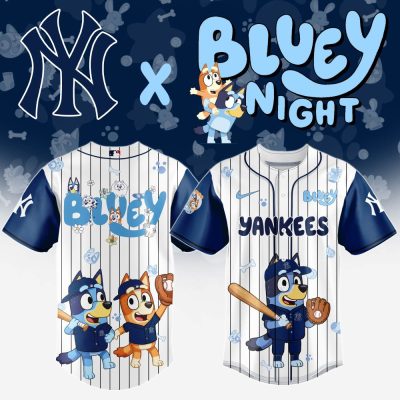 New York Yankees Mlb X Bluey And Bingo Special Edition Custom Baseball Jersey