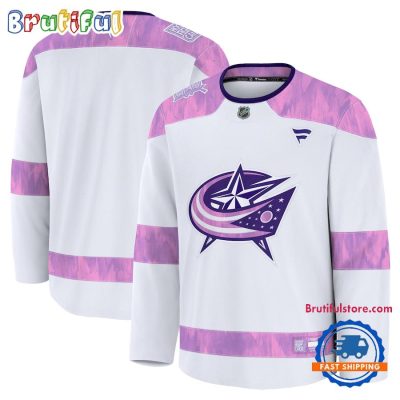 Nhl Columbus Blue Jackets 2024 Hockey Fights Cancer Practice Jersey Shirt