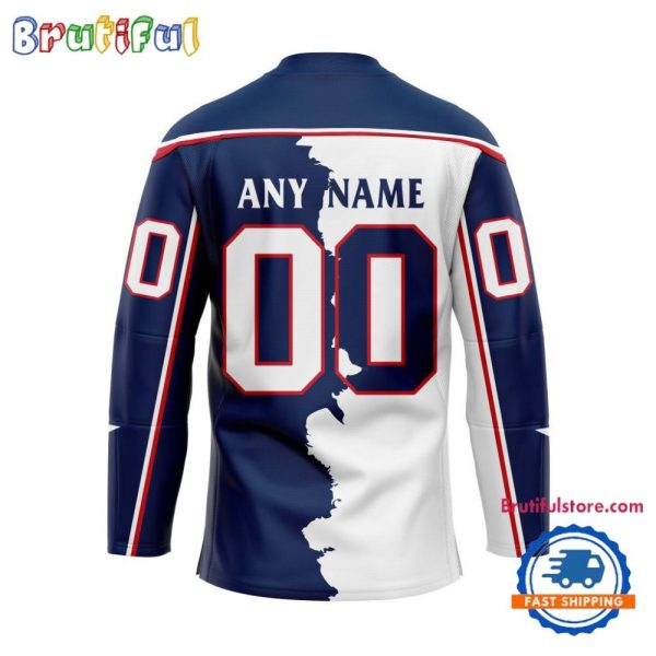 Nhl Columbus Blue Jackets Home Mix Away New Design Hockey Jersey