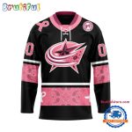 Nhl Columbus Blue Jackets In October We Wear Pink Breast Cancer Design Hockey Jersey