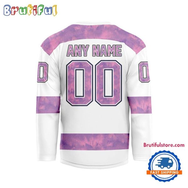 Nhl Columbus Blue Jackets Personalized Hockey Fights Cancer Design Jersey