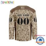 Nhl Columbus Blue Jackets Special Veterans Military Desert Camouflage Design Hockey Jersey