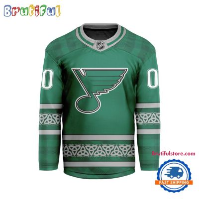 Nhl St. Louis Blues For St.Patrick'S Day Limited New Hockey Jersey