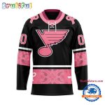 Nhl St. Louis Blues In October We Wear Pink Breast Cancer Design Hockey Jersey