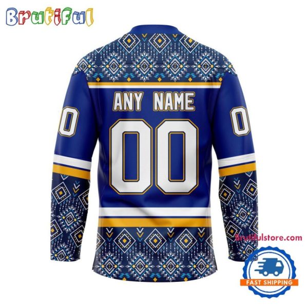 Nhl St. Louis Blues Personalized Native American Hockey Jersey