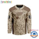 Nhl St. Louis Blues Special Veterans Military Desert Camouflage Design Hockey Jersey