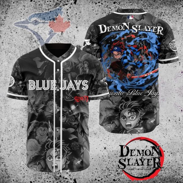 Premium Mlb Toronto Blue Jays X Demon Slayer Custom Baseball Jersey