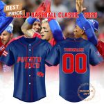 Puerto Rico World Baseball Classic 2026 Custom Name Baseball Jersey - Blue